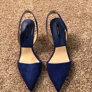 Blue low Zara Basic brand heels